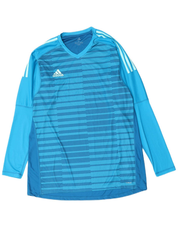 Camiseta Adidas Masculina Climalite Top XL Listrada Azul Poliéster
