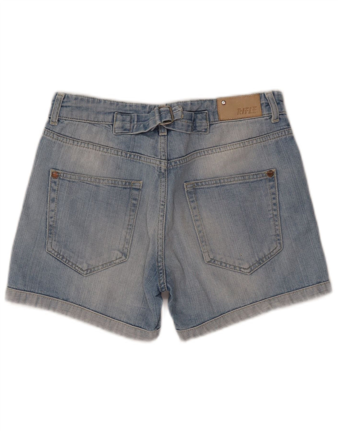 Shorts jeans feminino Rifle desgastado W25 XS algodão azul
