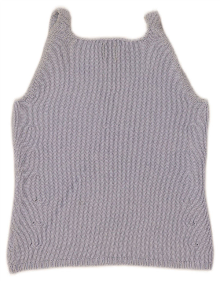Gap Womens Crop Knit Cami Top Reino Unido 8 Pequeno Algodão Azul