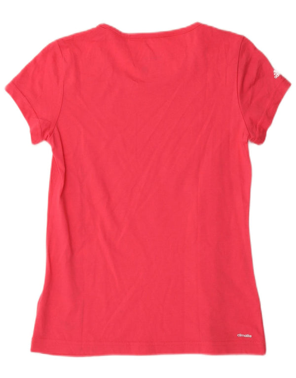 Camiseta Adidas Climalite Graphic Feminina 13-14 Anos Algodão Rosa