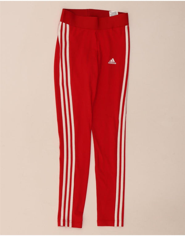 Leggings Adidas Femininas Tight Fit UK 4/6 XS Vermelho Algodão