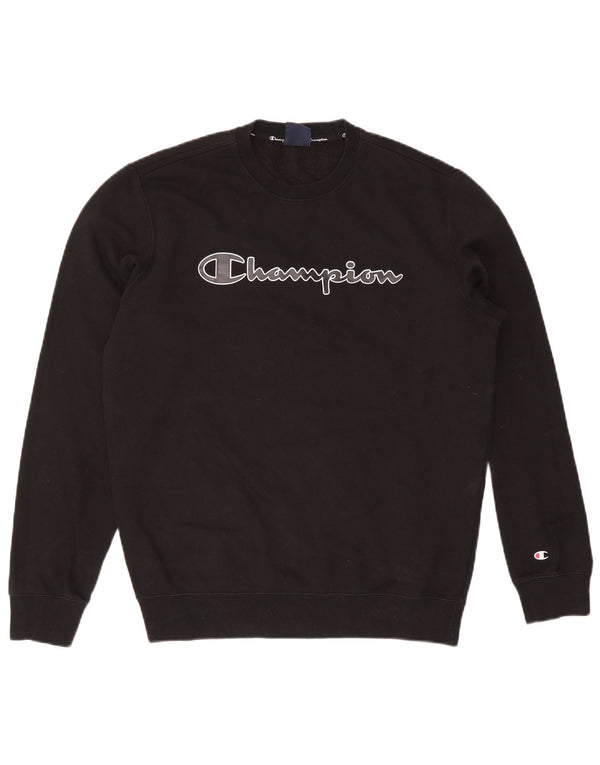 Champion moletom gráfico masculino jumper grande algodão preto