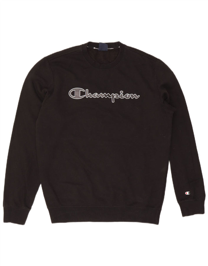 Champion moletom gráfico masculino jumper grande algodão preto