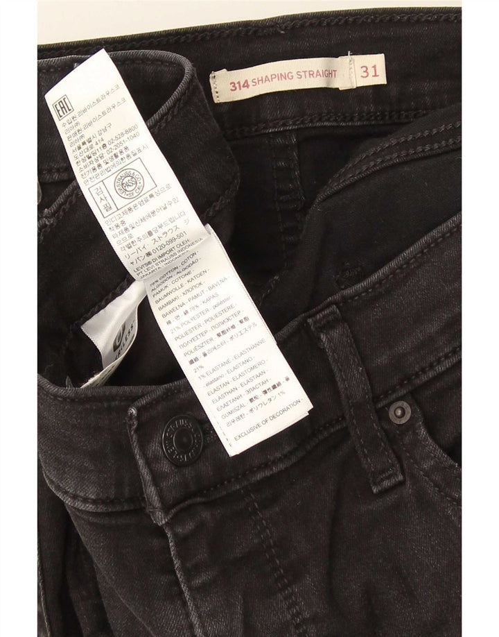 Calça jeans feminina Levi's 314 Shaping Straight W31 L30 algodão preto