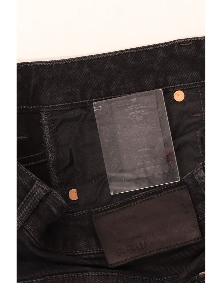 G-Star Masculino 3301 Slim Jeans W34 L34 Algodão Preto