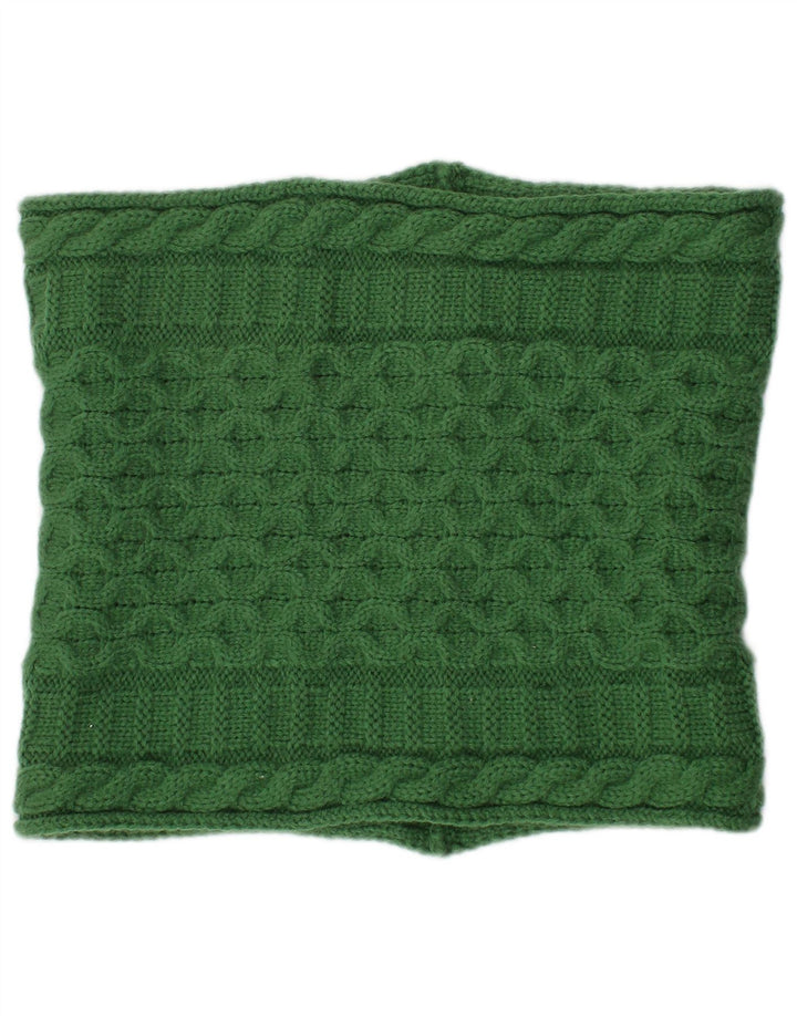 Cachecol feminino de malha ARAN tamanho único acrílico verde clássico