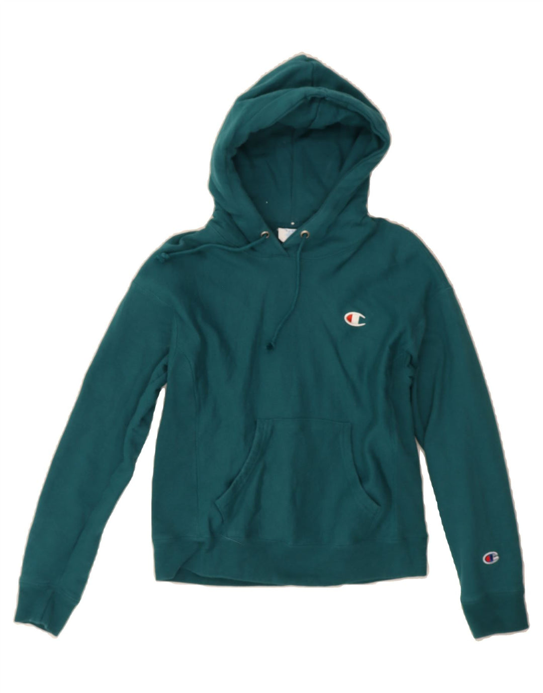 CHAMPION Womens Hoodie Jumper UK 6 XS Green Cotton Vintage Champion and Second-Hand Champion from Messina Hembry 