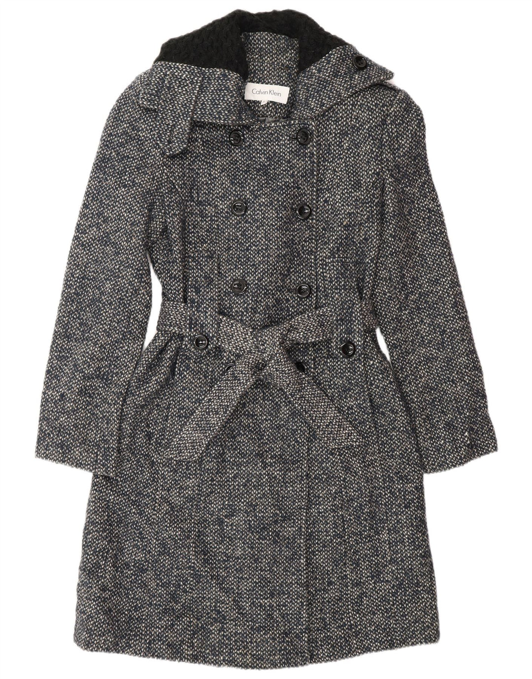 Casaco trench feminino Calvin Klein US 2 XS azul marinho lã