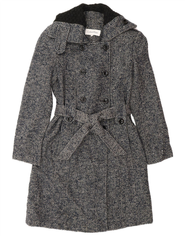 Casaco trench feminino Calvin Klein US 2 XS azul marinho lã