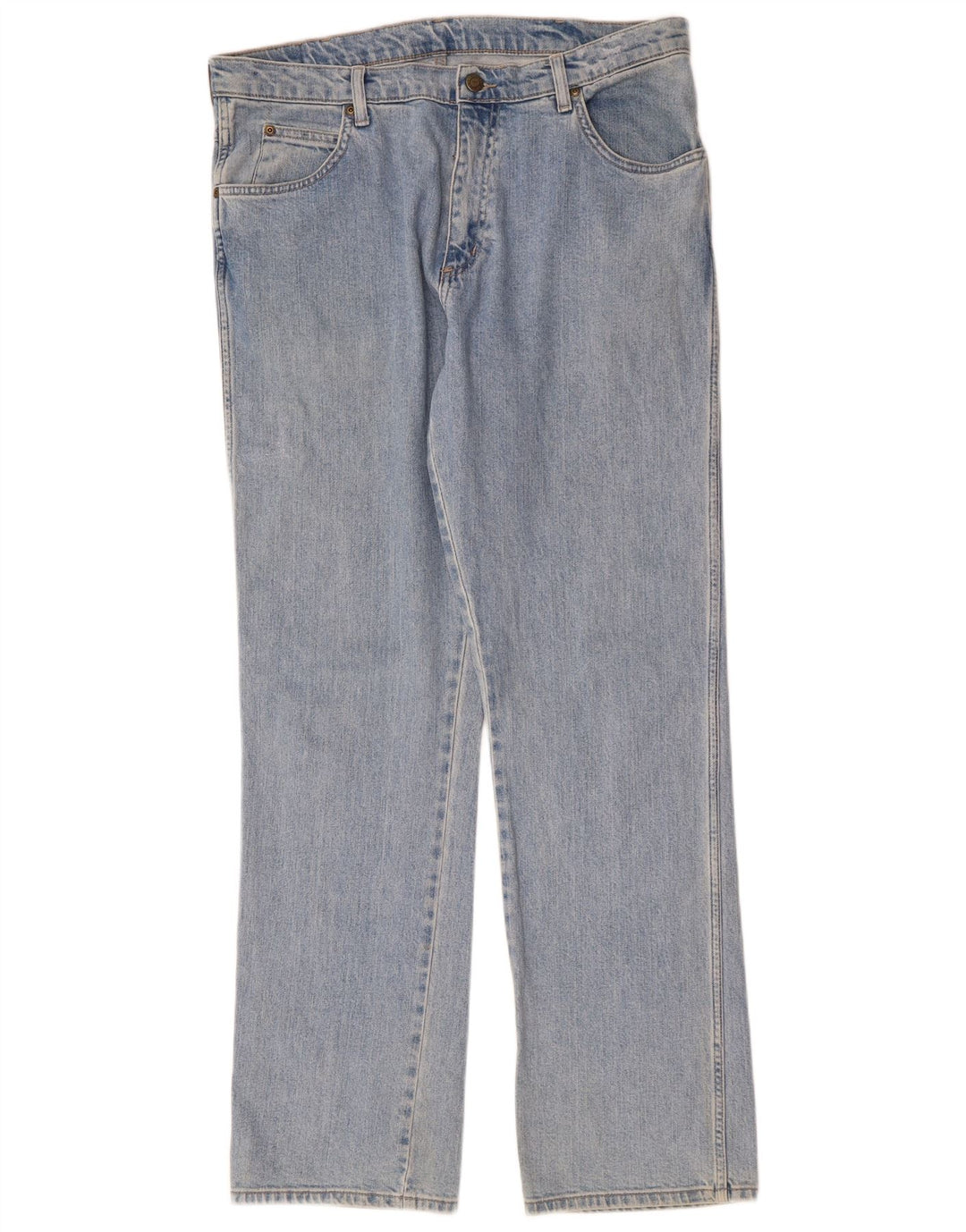 Calça jeans reta masculina WRANGLER regular fit W36 L32 algodão azul