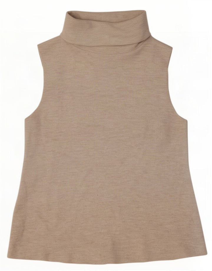 Zara Womens Vest Top UK 10 Pequeno Bege