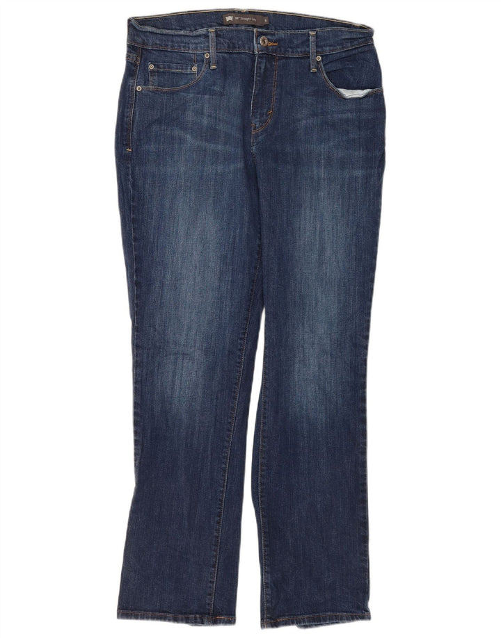 Calça jeans feminina Levi's 505 Straight US 8 médio W29 L30 azul algodão