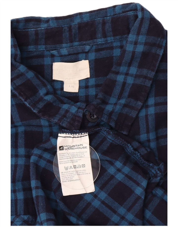 Camisa masculina de flanela Mountain Warehouse grande algodão xadrez azul marinho