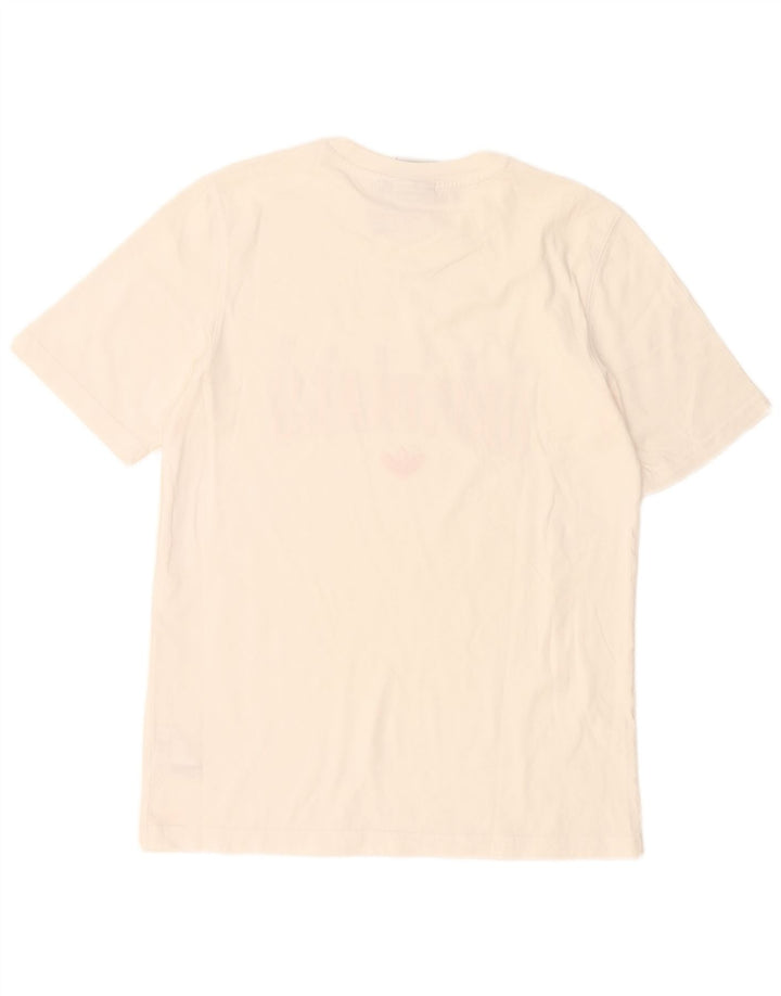 Adidas Mens Graphic T-Shirt Top Pequeno Algodão Branco