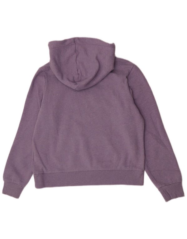 Suéter com capuz gráfico feminino Superdry UK 16 grande algodão manchado roxo