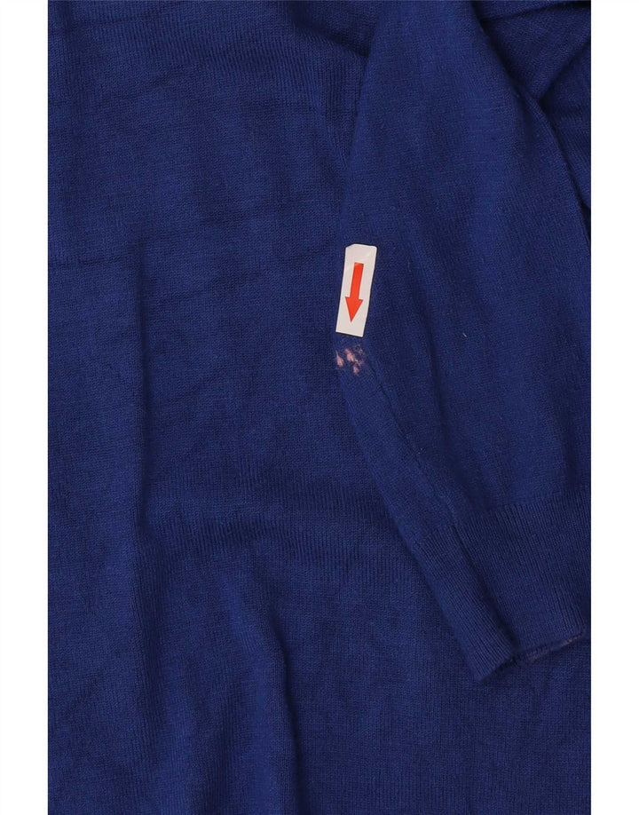 Suéter cardigã feminino Marks & Spencer UK 12 viscose azul médio
