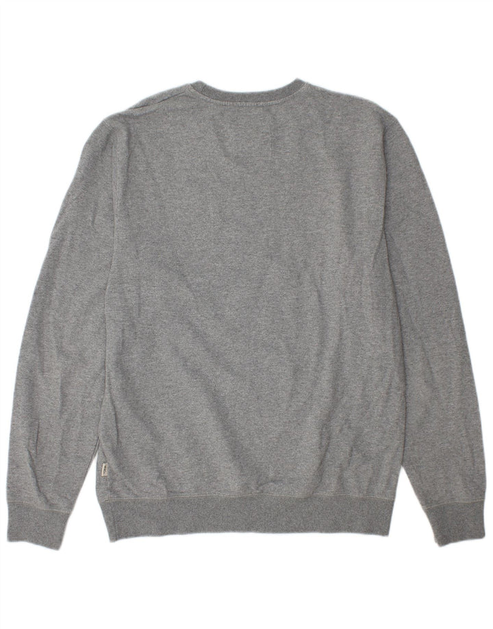 Vans Mens Graphic Moletom Jumper Médio Cinza Algodão Flecked