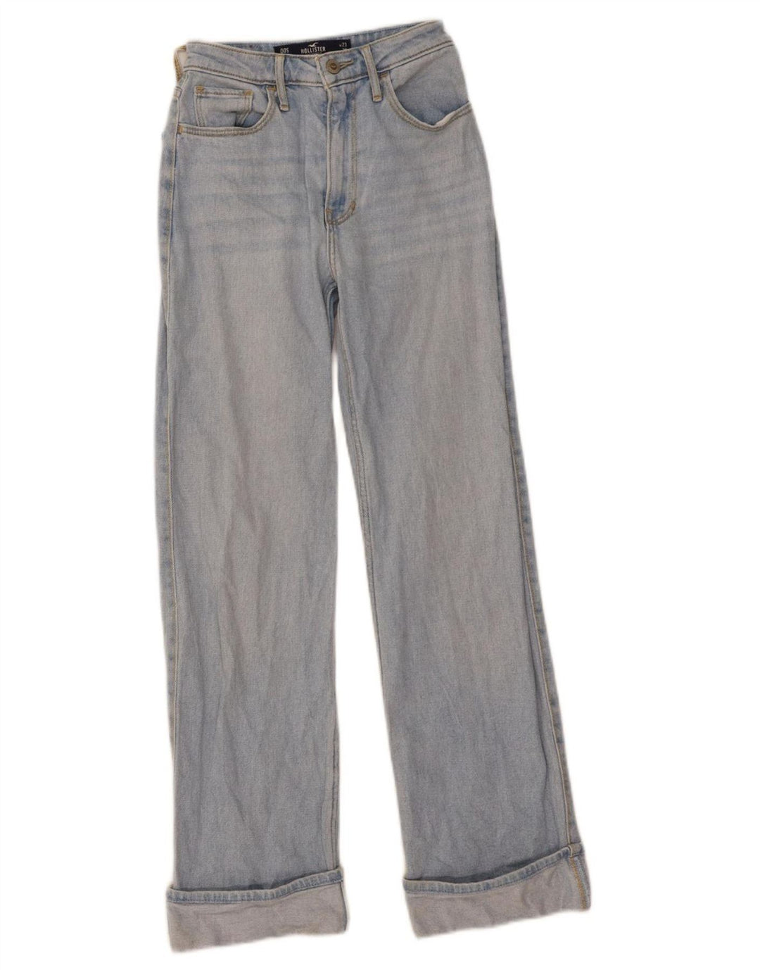HOLLISTER Calça jeans feminina cintura alta solta US 00 2XS W23 L28 algodão azul