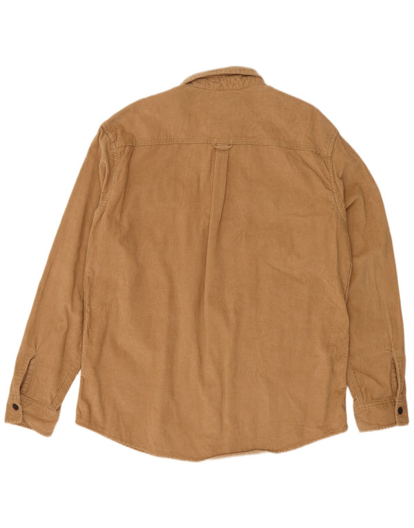 Camisa masculina de veludo Jack & Jones XL bege algodão