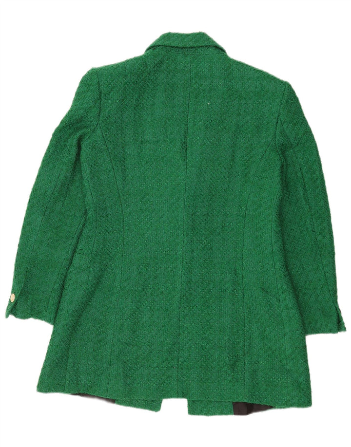 Jaqueta blazer feminina Zara com 1 botão Reino Unido 16 grande acrílico verde