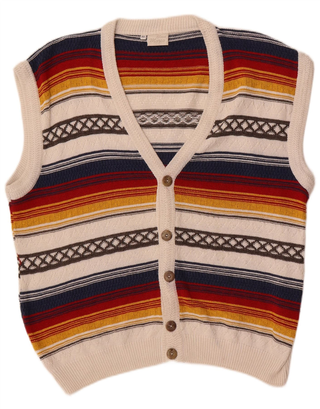 Suéter cardigã masculino San Marco IT 50 médio listrado multicolorido
