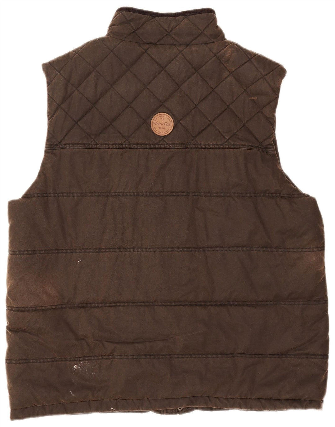 Colete acolchoado masculino Weird Fish UK 44 2XL poliéster marrom