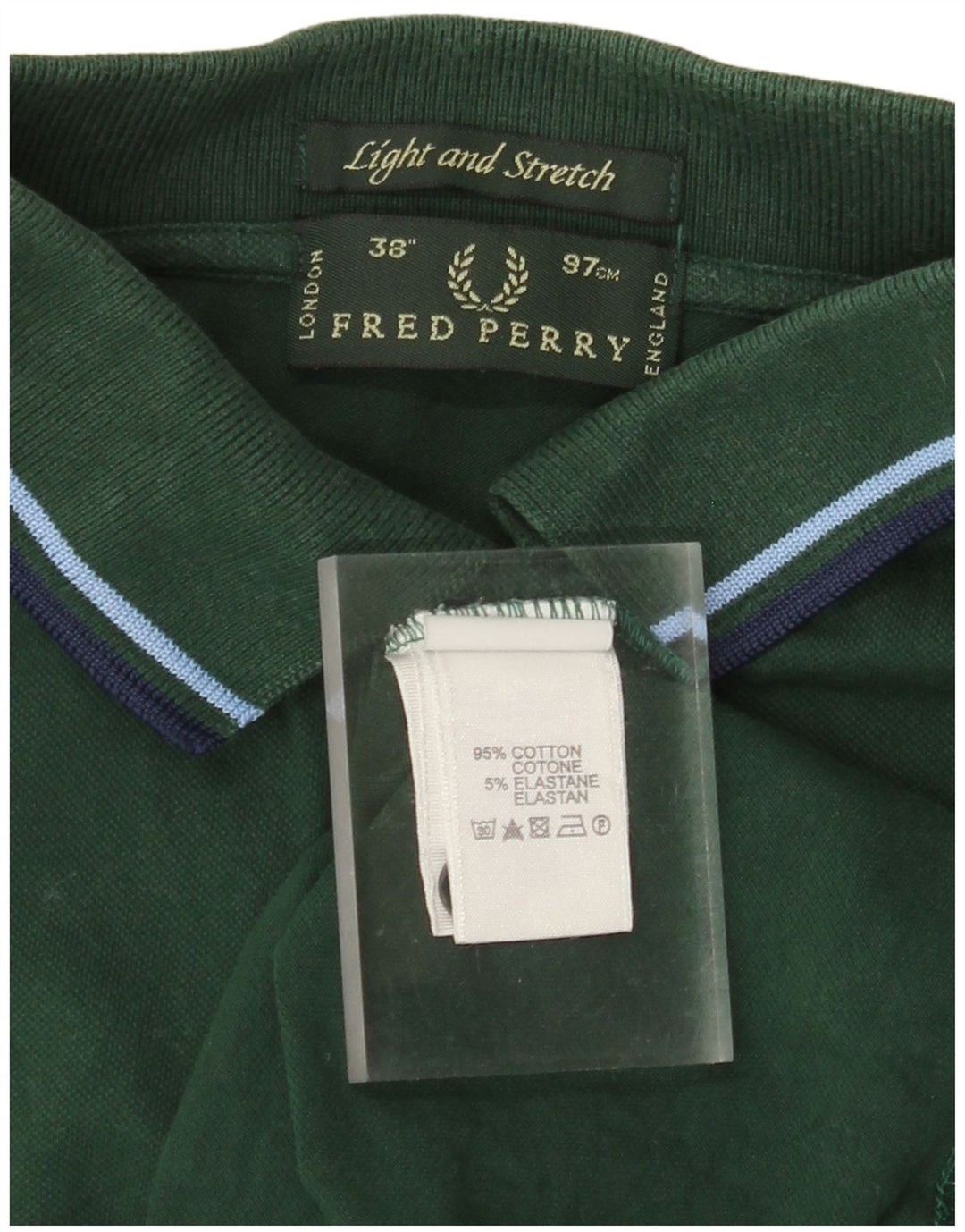 Camisa polo masculina leve e elástica FRED PERRY de algodão verde pequeno