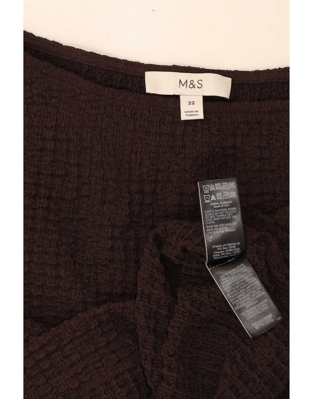 Blusa feminina Marks & Spencer UK 22 3XL poliéster marrom