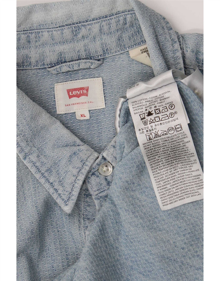Camisa masculina Levi's XL azul algodão