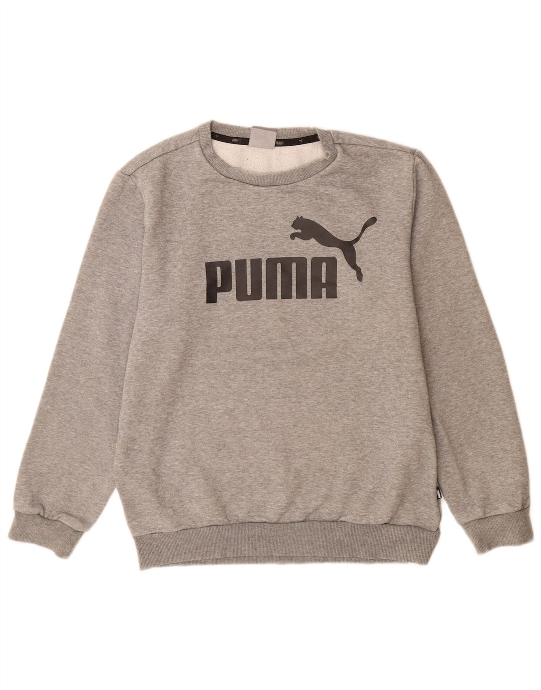 Puma moletom masculino gráfico jumper pequeno algodão manchado cinza