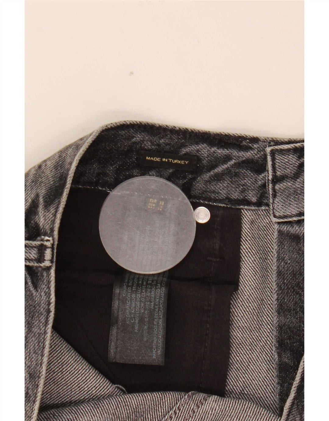 Jeans soltos femininos Massimo Dutti EU 38 pequeno W28 L30 algodão cinza