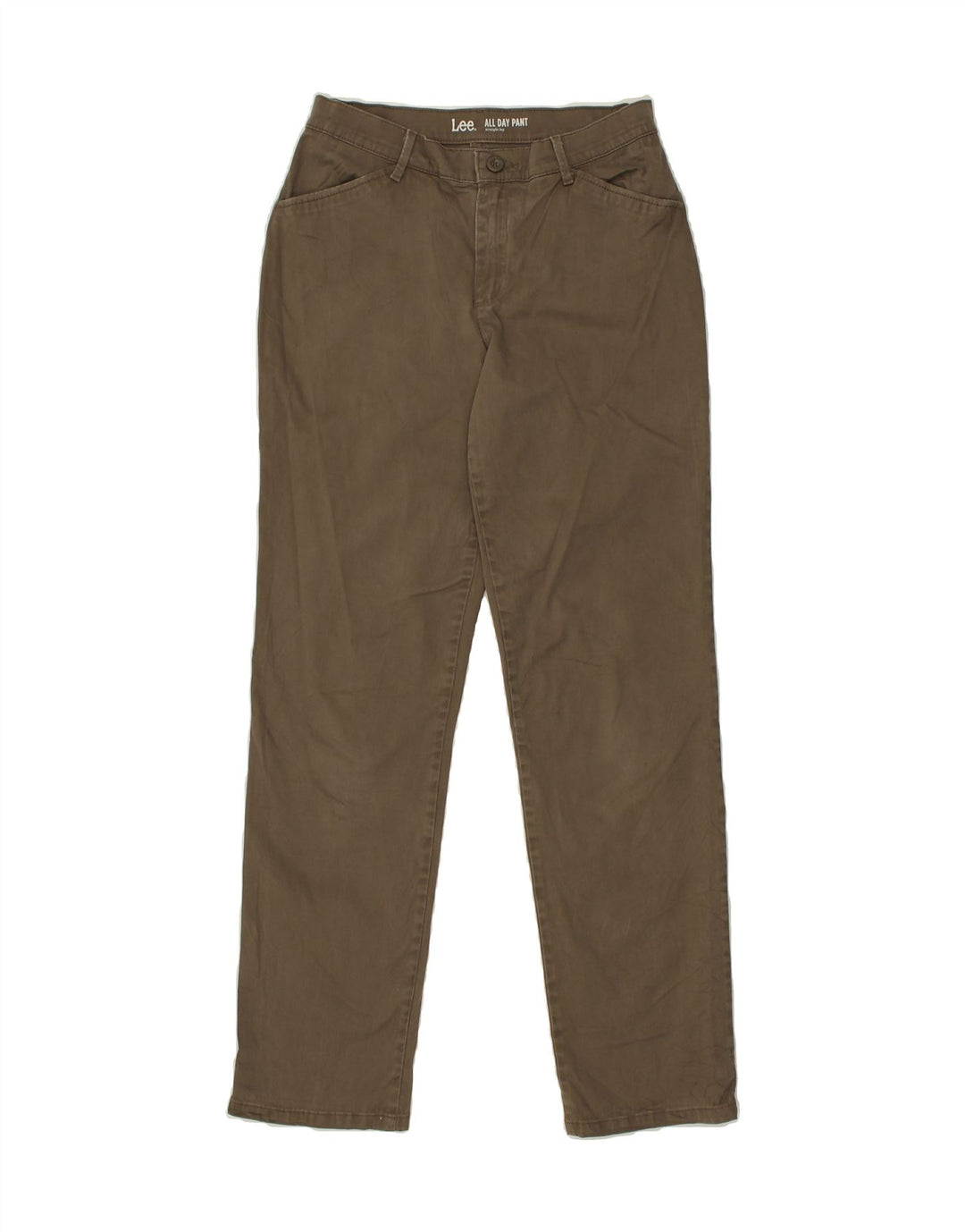 LEE Womens Straight Casual Trousers US 6 Medium W28 L21  Brown Cotton | Vintage Lee | Thrift | Second-Hand Lee | Used Clothing | Messina Hembry 