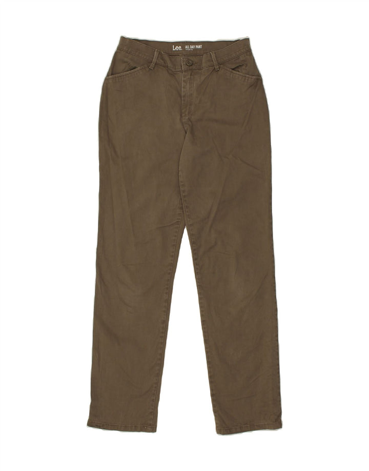 LEE Womens Straight Casual Trousers US 6 Medium W28 L21  Brown Cotton | Vintage Lee | Thrift | Second-Hand Lee | Used Clothing | Messina Hembry 