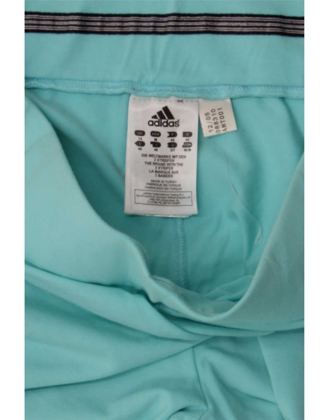 Calça de treino regular feminina Adidas algodão turquesa médio