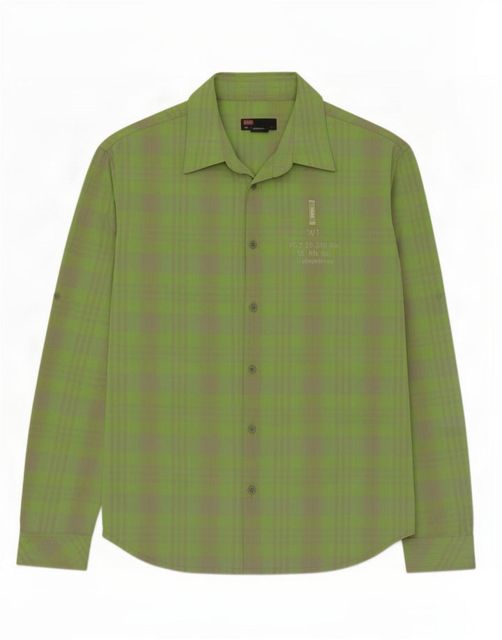 Camisa masculina Diesel XL verde xadrez algodão