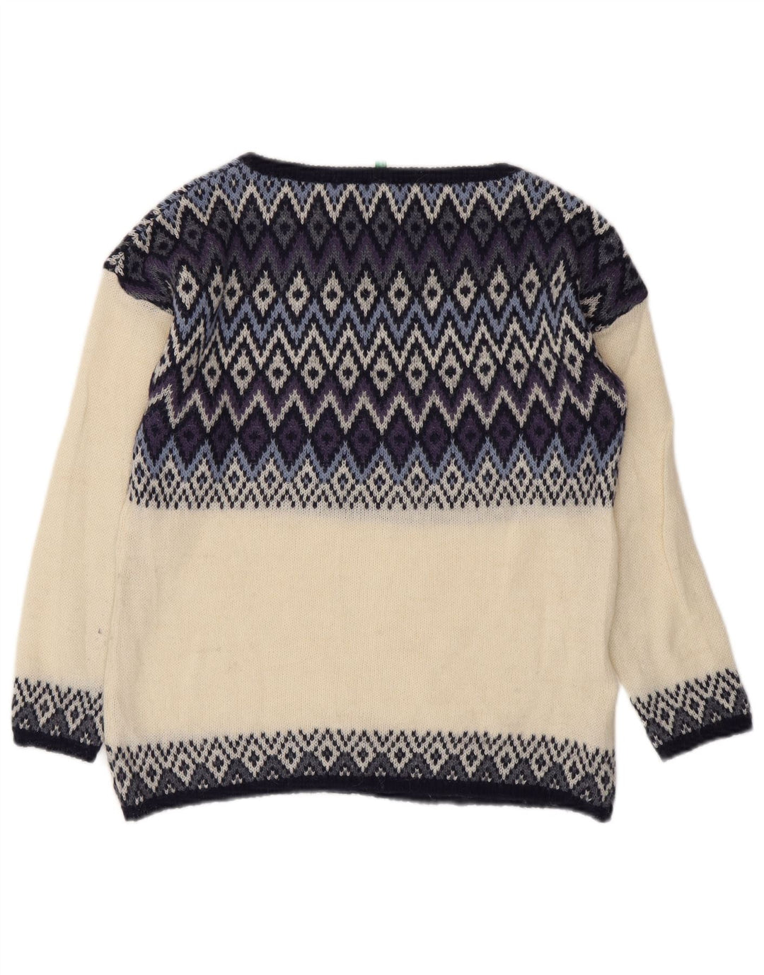 Suéter feminino BENETTON com gola canoa UK 14 médio off white