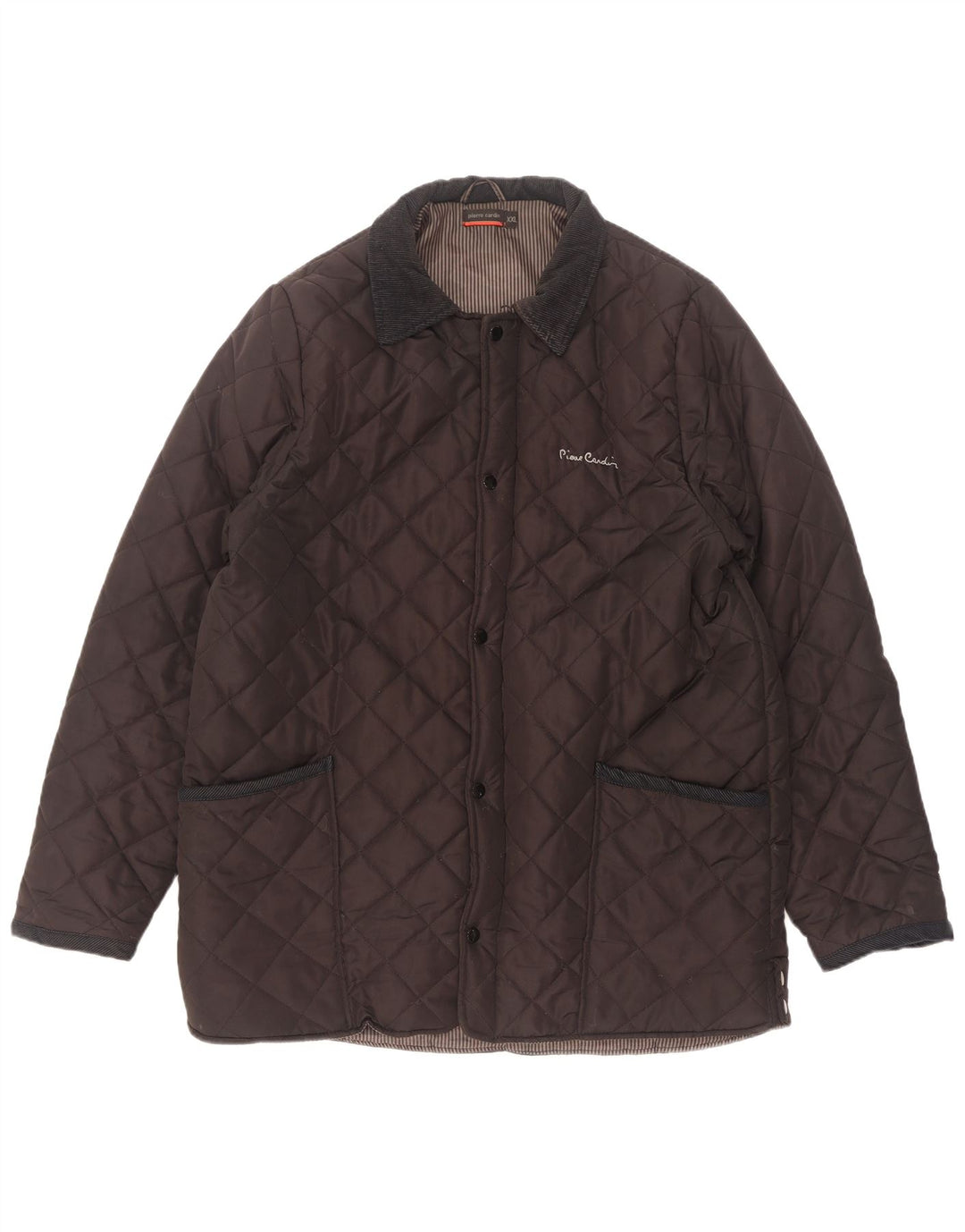 Jaqueta acolchoada masculina Pierre Cardin UK 44 2XL poliéster marrom