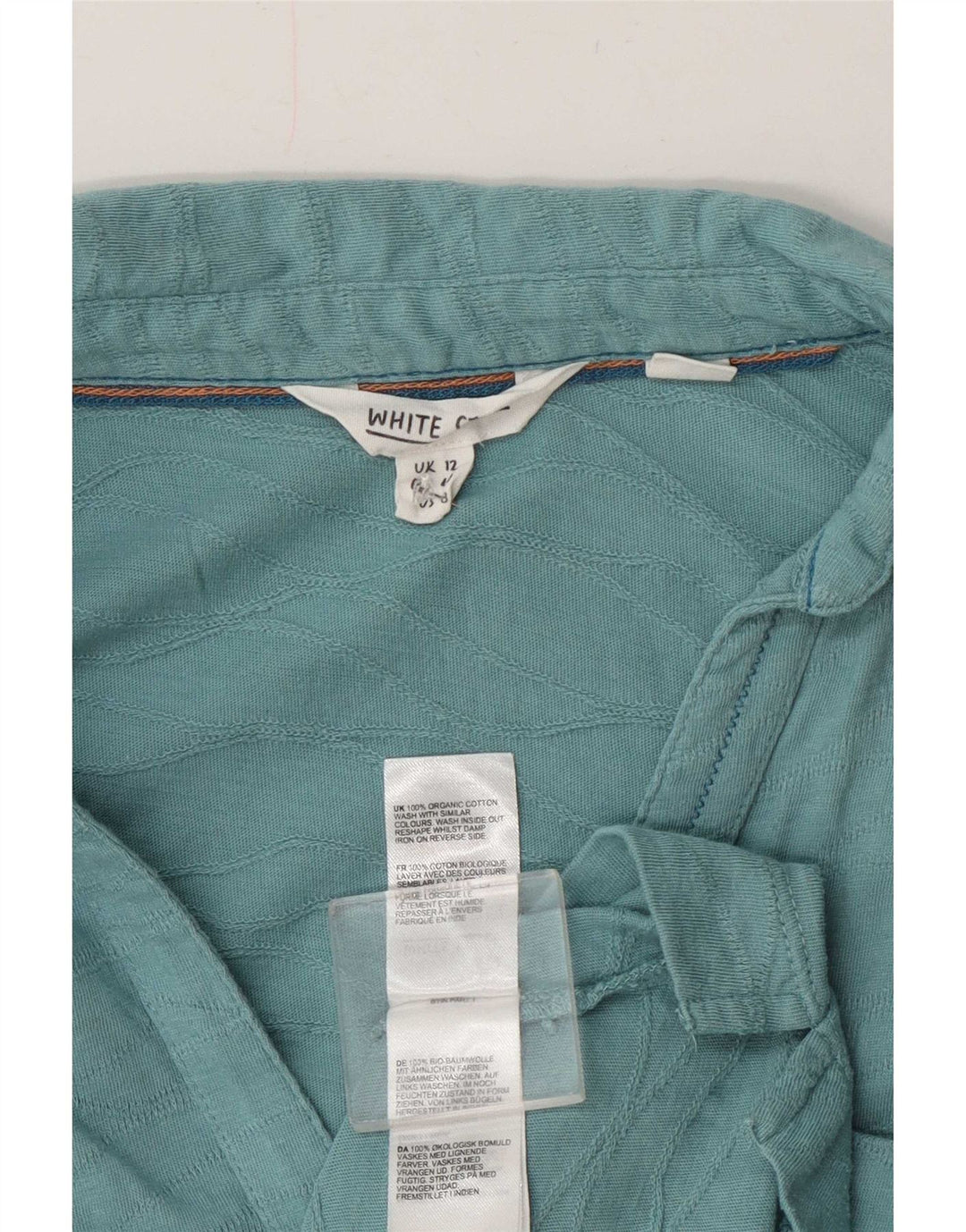 Camisa feminina White Stuff UK 12 algodão azul médio
