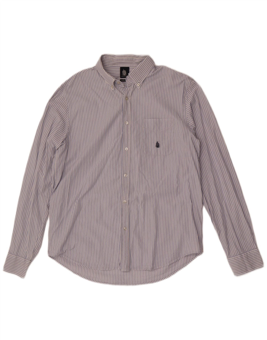Camisa masculina de ajuste regular Marina Yachting tamanho 42 grande listrada azul