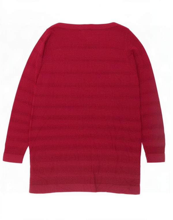 Top feminino Marks & Spencer de manga comprida UK 22 3XL acrílico Borgonha