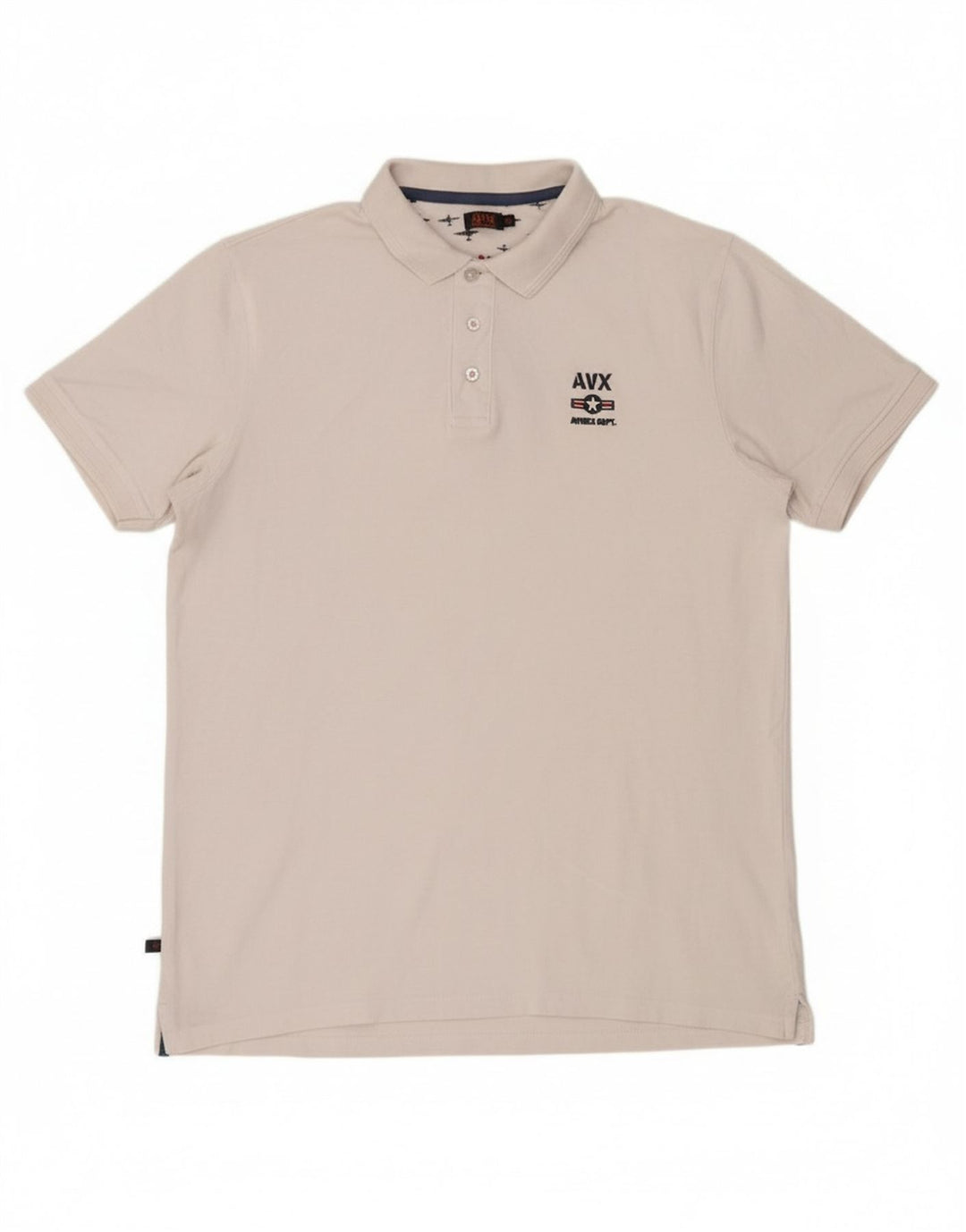 Camisa polo masculina AVIREX 2XL algodão branco
