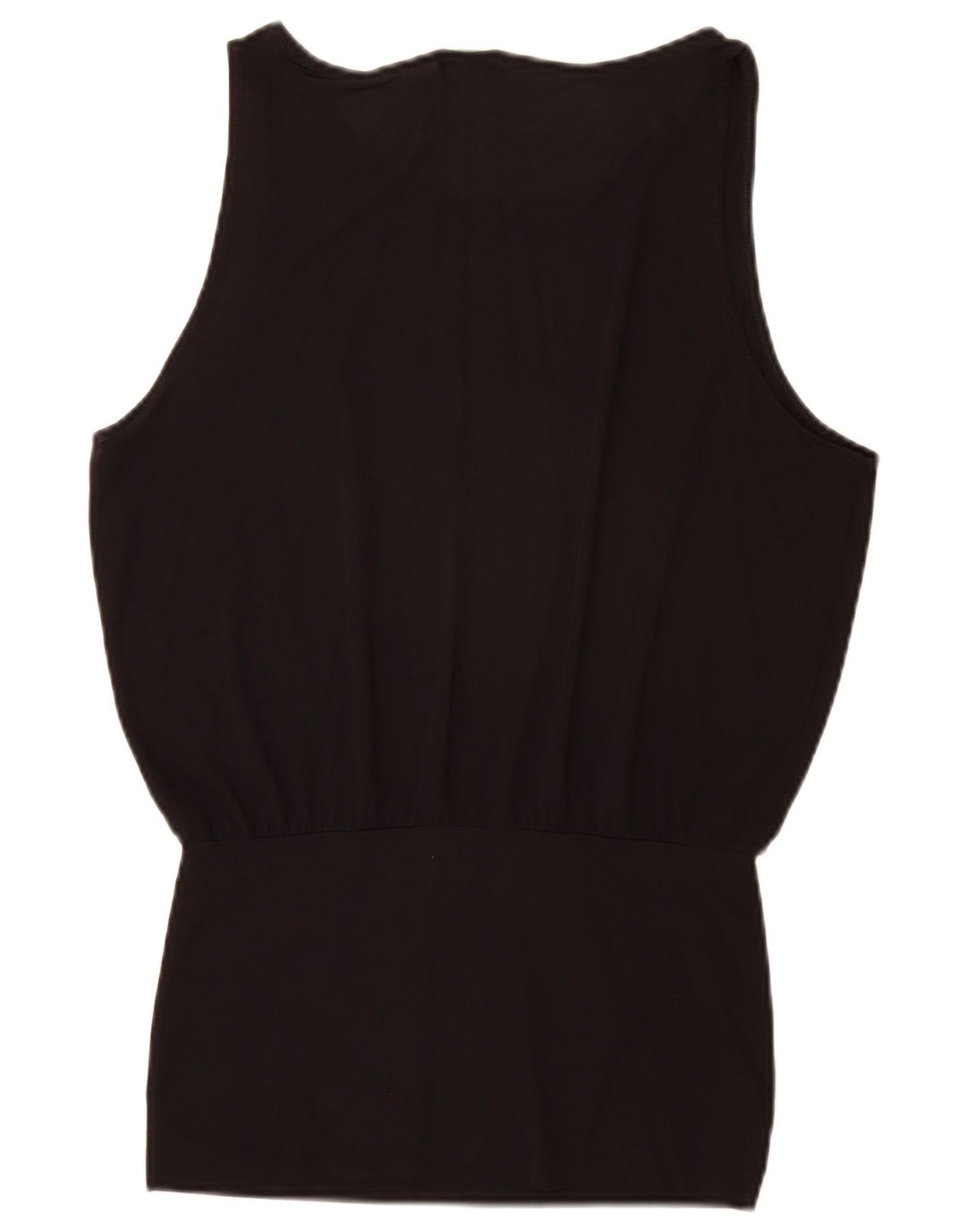 Blusa feminina sem mangas Benetton UK 14 médio preto poliamida