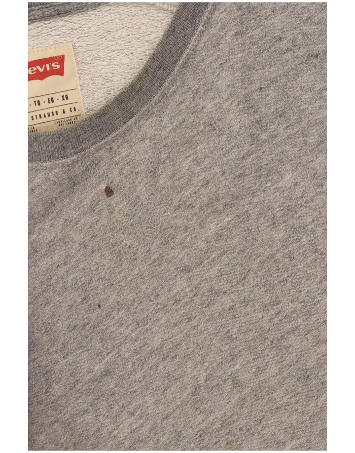 Moletom masculino Levi's Jumper XL cinza manchado de algodão