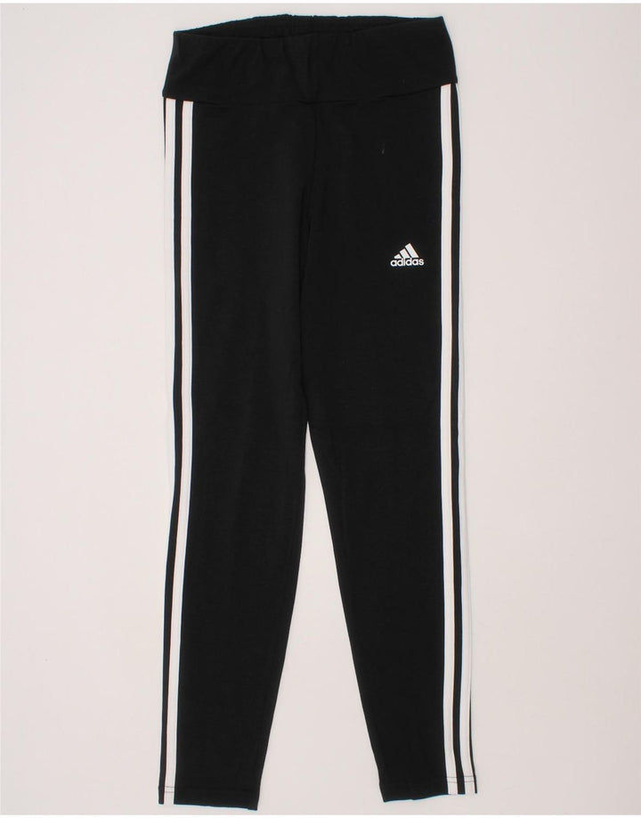 ADIDAS Girls Leggings 11-12 Years  Black Cotton Vintage Adidas and Second-Hand Adidas from Messina Hembry 