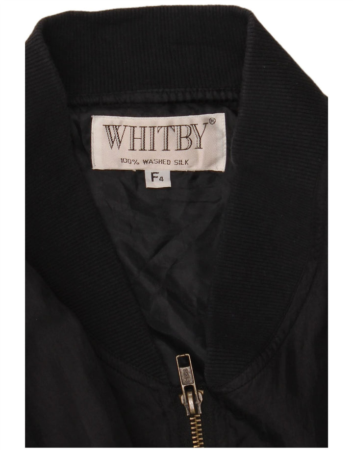 Jaqueta bomber masculina Whitby UK 44 2XL seda preta