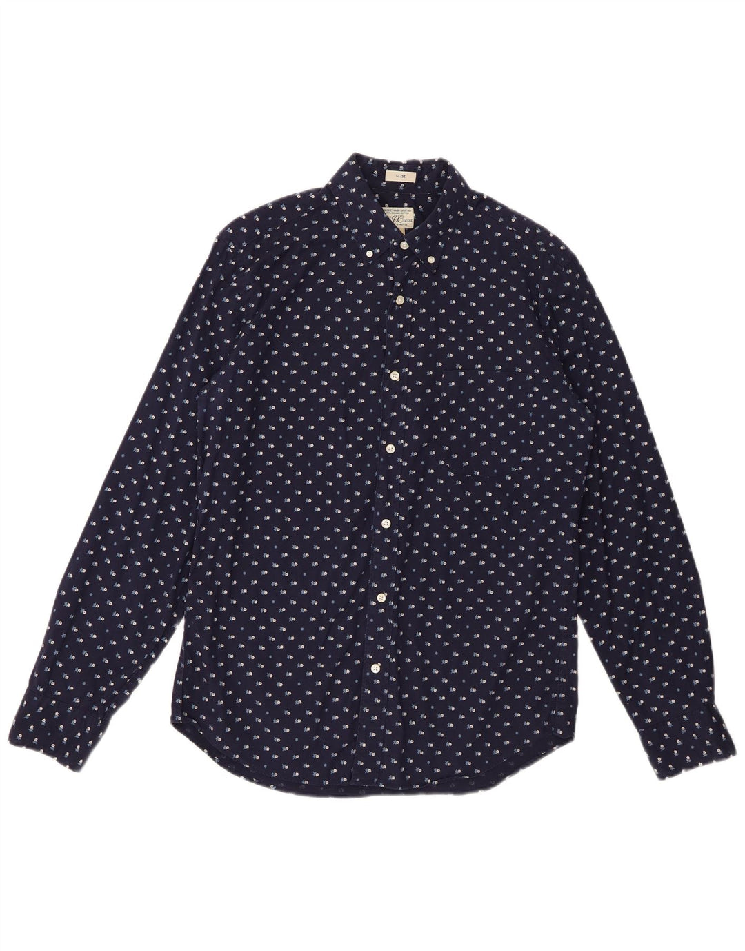 J. Crew Camisa Slim Masculina Média Azul Marinho Floral Algodão
