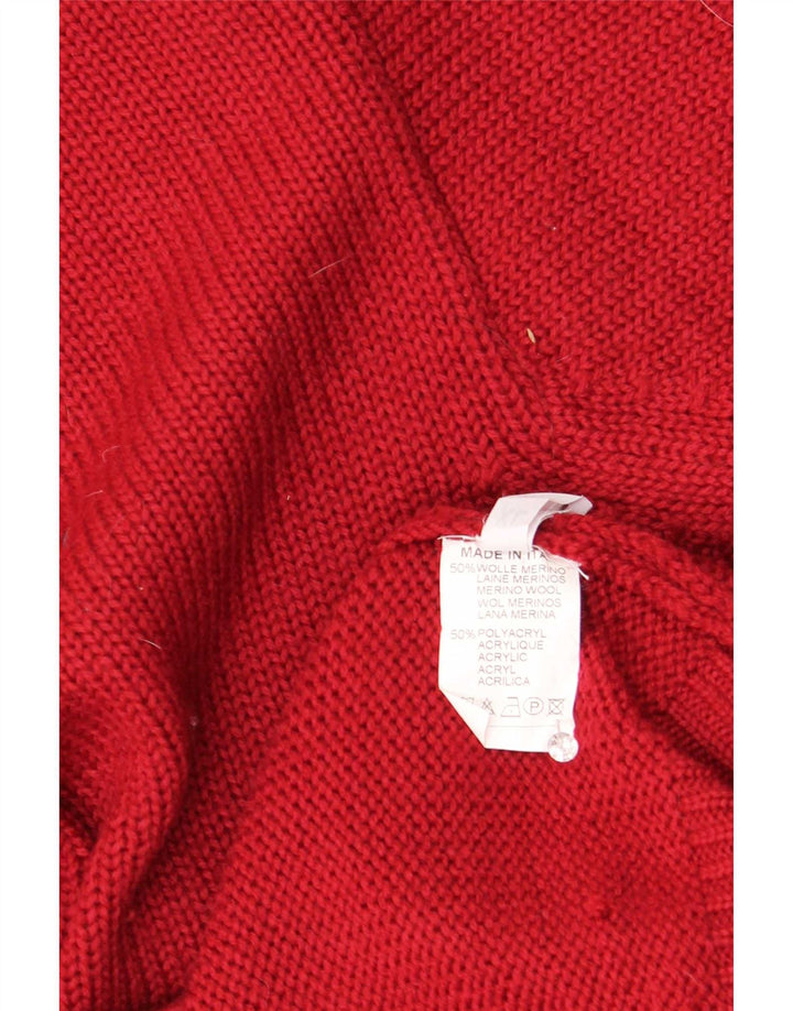 Daniel Hechter Suéter masculino com gola redonda 4XL lã cor de vinho