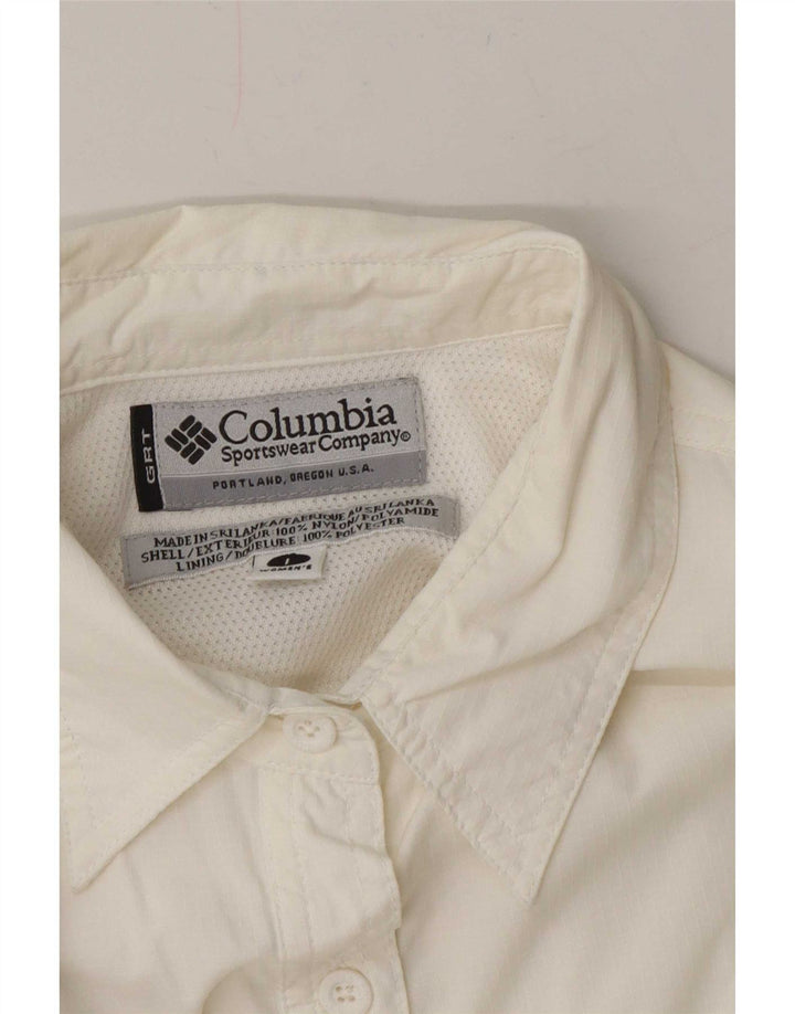 Camisa feminina Columbia UK 16 grande nylon branco