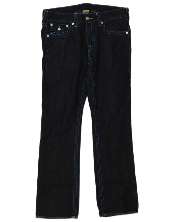 Jeans retos masculinos True Religion W33 L35 algodão azul marinho