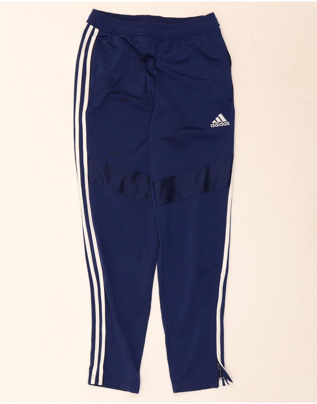 Calça de treino masculina Adidas pequena azul marinho poliéster